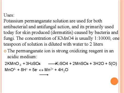 Permanganato de Potássio: Ação Antibacteriana E Oxidante Multifacetado!